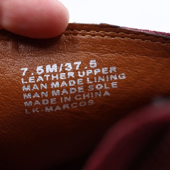 Lucky Brand Red Suede Ankle Booties 7.5 Boho Western Fall Western Winter Look - Picture 8 of 13